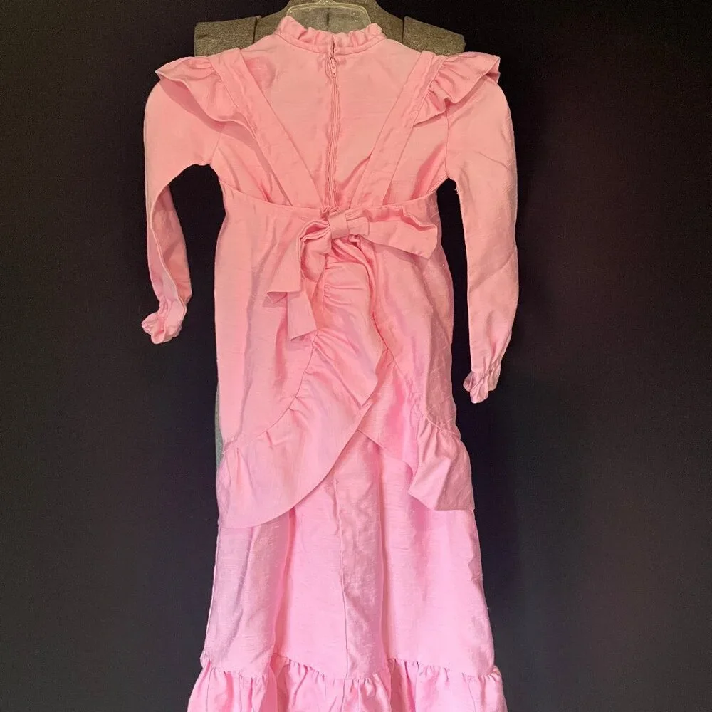 Vintage Pink Handmade Prairie Dress with Matching Apron